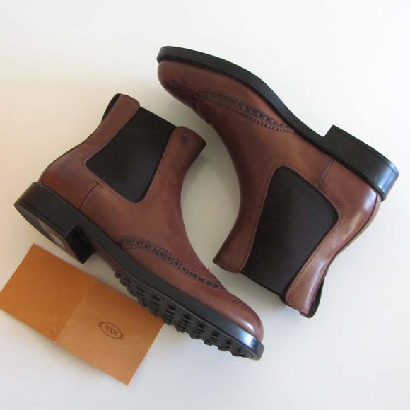 new TOD\'S Chelsea perforations wingtip boots 6.5 / 7.5 US main image 10